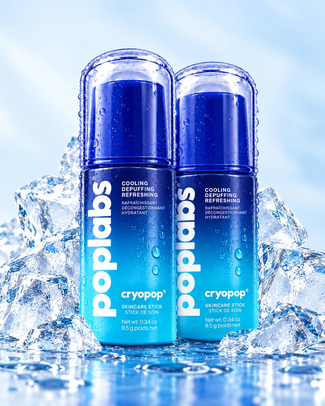 Two CRYOPOP cooling sticks on ice